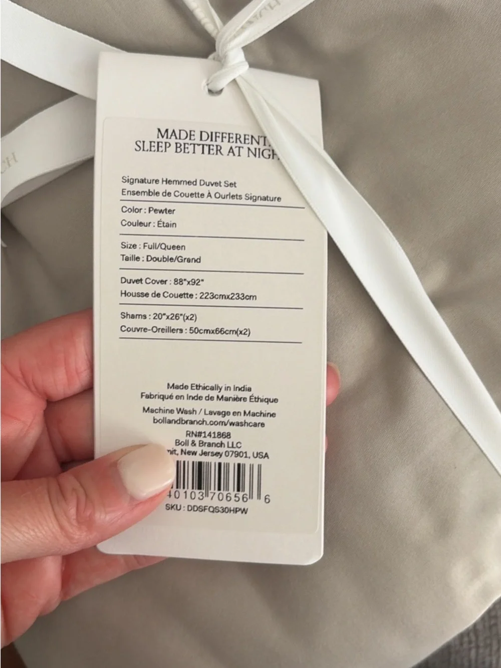 BRAND NEW BOLL & BRANCH DUVET SET